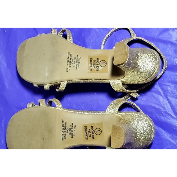 Soda 3 Children's Girl's Open Toe Slingback Block High Heel Sandals Flawed - Picture 5 of 12